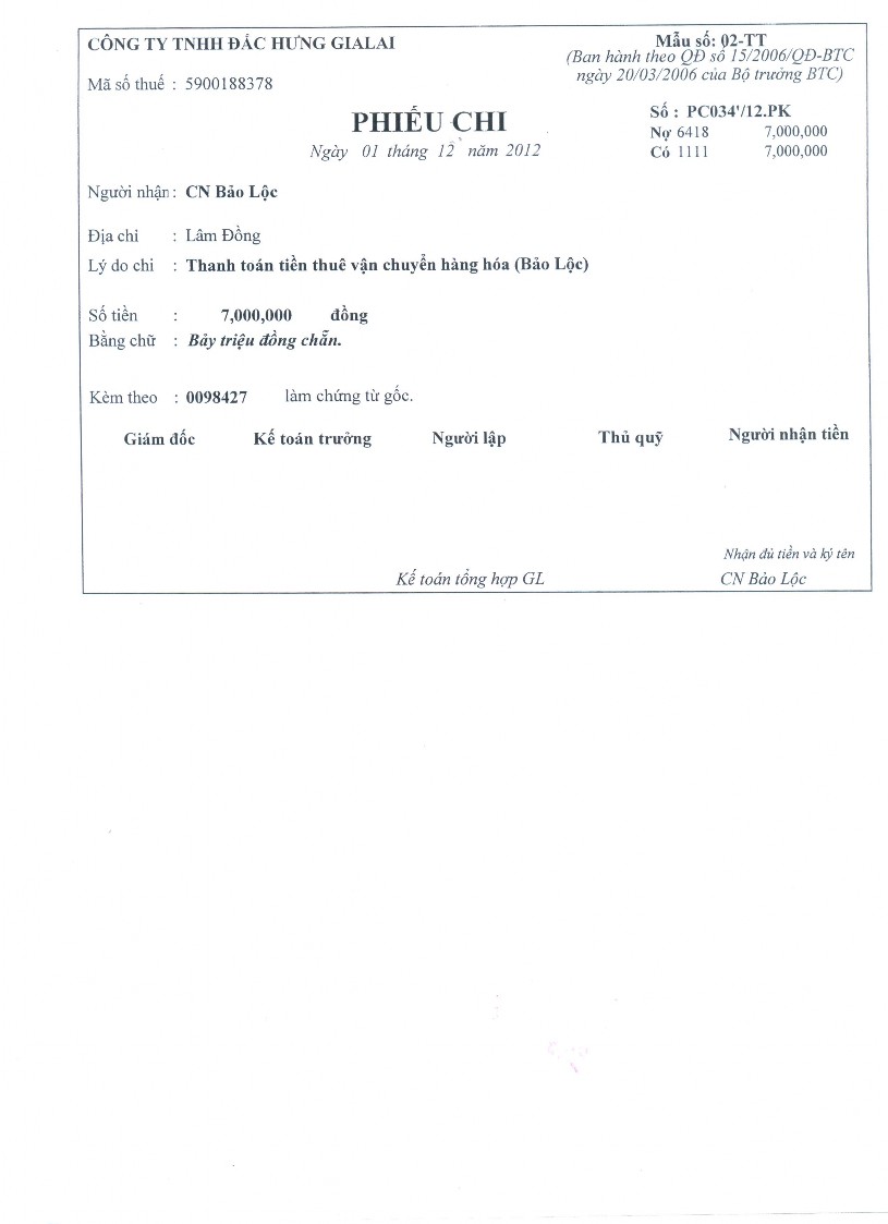 Kế toán doanh thu chi phí và xác định kết quả kinh doanh tại Công ty TNHH Đắc Hưng Gia Lai 13 5