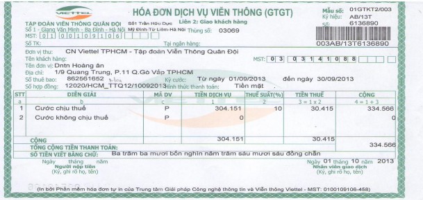 Nghiệp vụ 2 Căn cứ hóa đơn 0013695 ngày 23 10 2013 DNTN Hoàng Ân chi tiền mặt 3