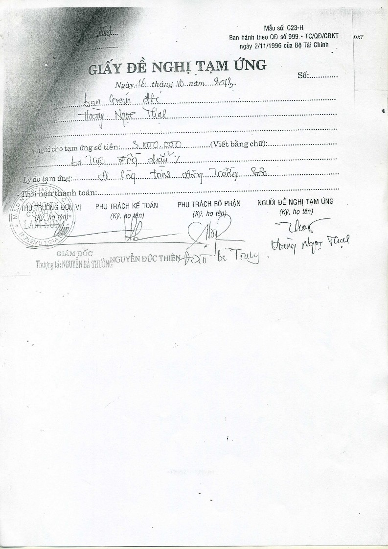 Kế toán vốn bằng tiền và nợ phải thu tại Công ty cổ phần Lam Sơn 10 1