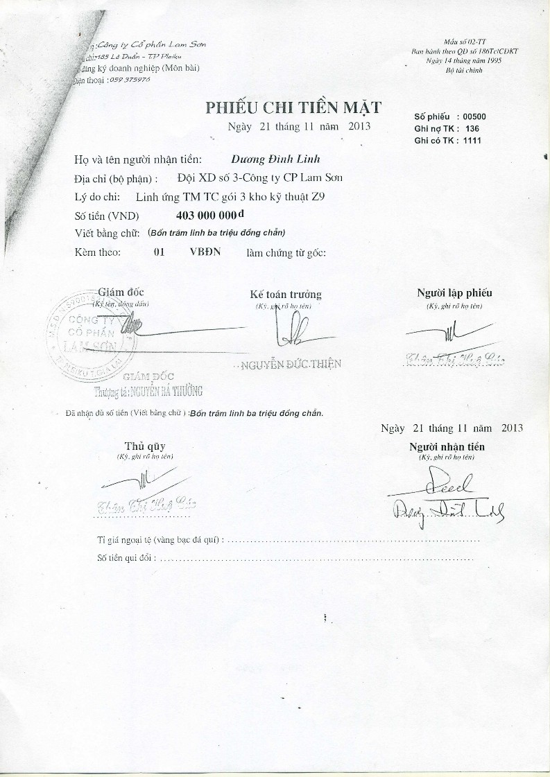 Kế toán vốn bằng tiền và nợ phải thu tại Công ty cổ phần Lam Sơn 10 4