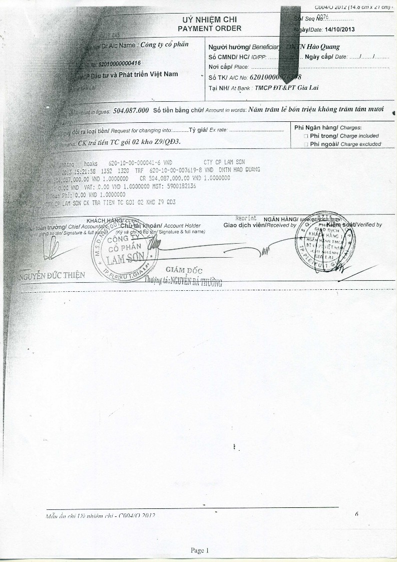 Kế toán vốn bằng tiền và nợ phải thu tại Công ty cổ phần Lam Sơn 11 7