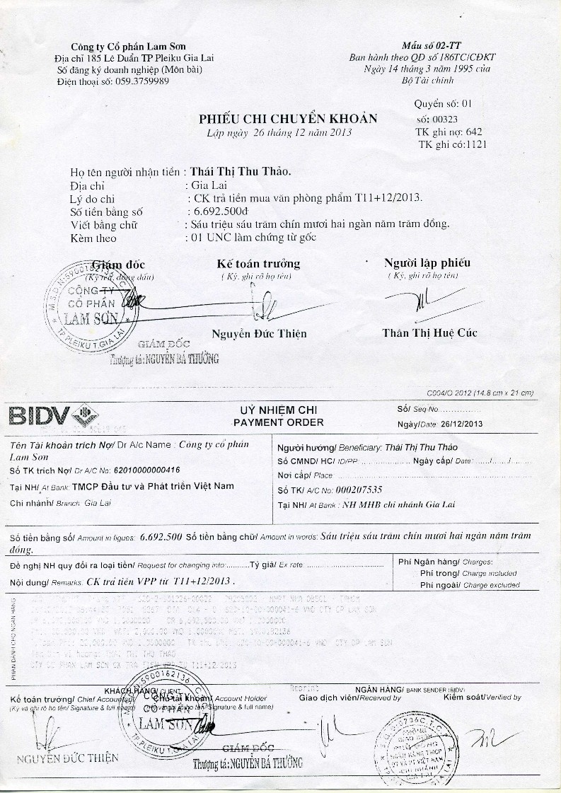 Kế toán vốn bằng tiền và nợ phải thu tại Công ty cổ phần Lam Sơn 11 8