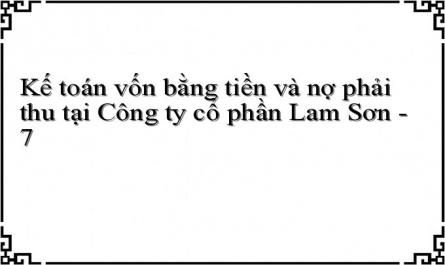 Kế toán vốn bằng tiền và nợ phải thu tại Công ty cổ phần Lam Sơn - 7