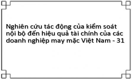 Nghiên cứu tác động của kiểm soát nội bộ đến hiệu quả tài chính của các doanh nghiệp may mặc Việt Nam - 31