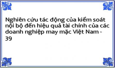 Nghiên cứu tác động của kiểm soát nội bộ đến hiệu quả tài chính của các doanh nghiệp may mặc Việt Nam - 39