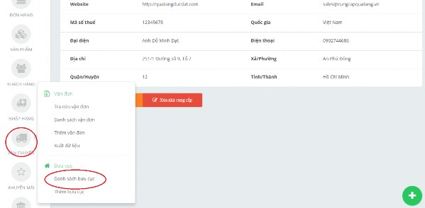 Hi ̀ nh 59 Lựa chọn quản trị Bưu cục Để truy cập hệ thống quản lý bưu 11