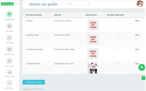 Hi ̀ nh 51 Quản trị nhóm sản phẩm Danh sách nhóm sản phẩm được hiển thị 4