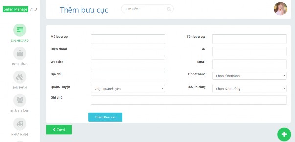 Hi ̀ nh 61 Quản trị thêm bưu cục Để thêm một bưu cục người dùng chỉ cần 1