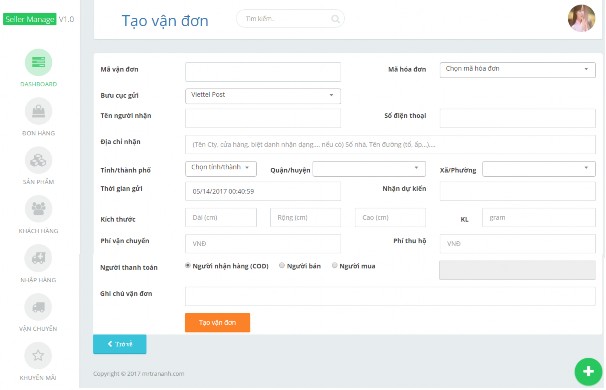 Hi ̀ nh 64 Tạo mới vận đơn Để tạo được vận đơn người dùng hệ thống 4