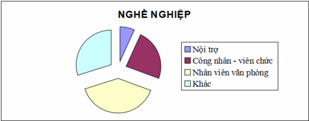 Biểu đồ 4 3 Biểu đồ khảo sát về nghề nghiệp Xét về nghề nghiệp phần 3