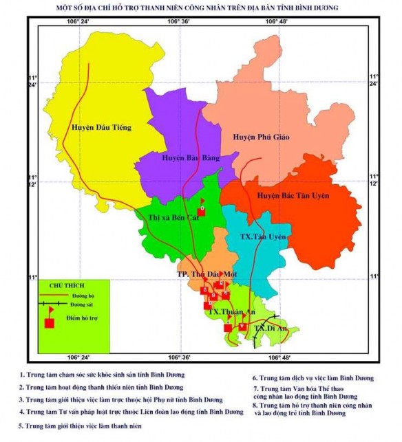 Hình 3 1 Một số địa chỉ hỗ trợ thanh niên công nhân trên địa bàn tỉnh 1