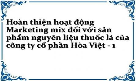 Hoàn thiện hoạt động Marketing mix đối với sản phẩm nguyên liệu thuốc lá của công ty cổ phần Hòa Việt - 1