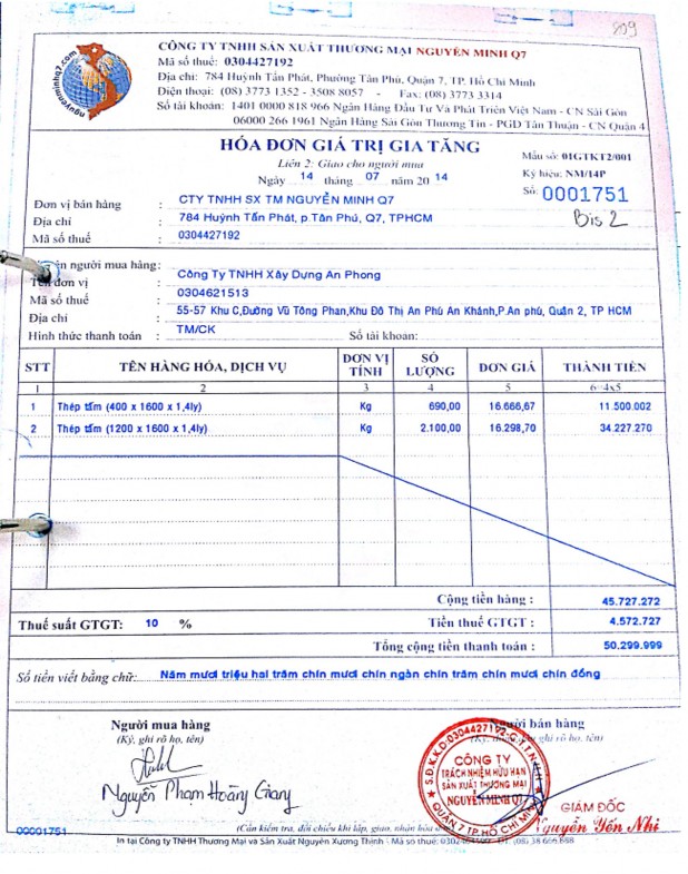 Toán công ty để đề tài của tôi được hoàn thiện hơn 54 PHỤ LỤC 01‌ 1