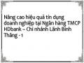 Nâng cao hiệu quả tín dụng doanh nghiệp tại Ngân hàng TMCP HDbank – Chi nhánh Lãnh Binh Thăng