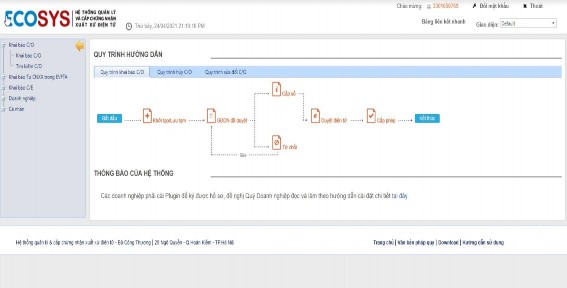 Hình 2 4 Giao diện hệ thống khai báo C O của doanh nghiệp Hình 2 5 Giao diện khai 3