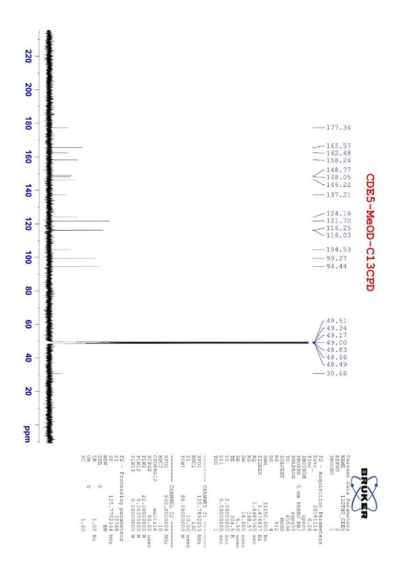 Phụ lục 5 2 Phổ 13C của chất CDE5 quercetin Phụ lục 5 3 Phổ HMBC của chất 6