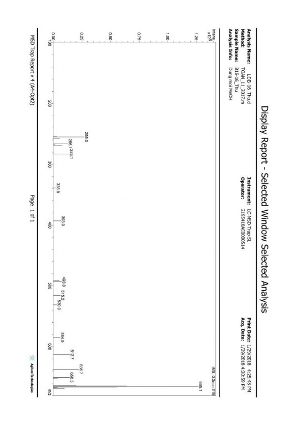Phụ lục 7 8a Phổ ESI MS của chất LĐB vernonioside E 8