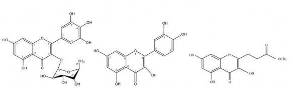 Myricitrin Quercetin Ampechromonol B Hình 1 3 Cấu trúc của một số hợp chất phân 3