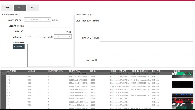 Hình 4 7 Giao diện Quản lý nhập hàng Giao diện sẽ hiển thị Các Button THÊM 10