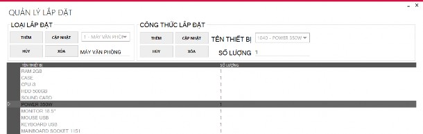 Hình 4 8 Giao diện Quản lý lắp đặt Khu vực Loại lắp đặt Cho phép 11