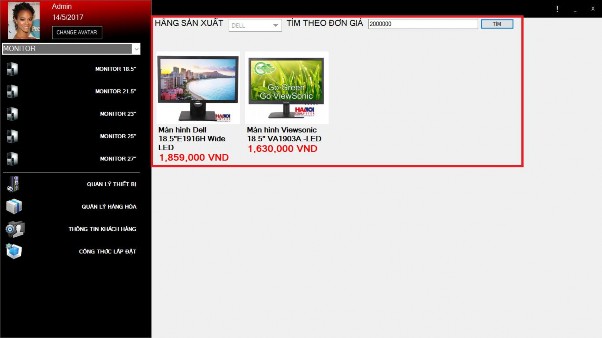 Hình 4 4 Khu vực Tìm kiếm sản phẩm Khu vực Tìm kiếm sản phẩm cho phép người 7