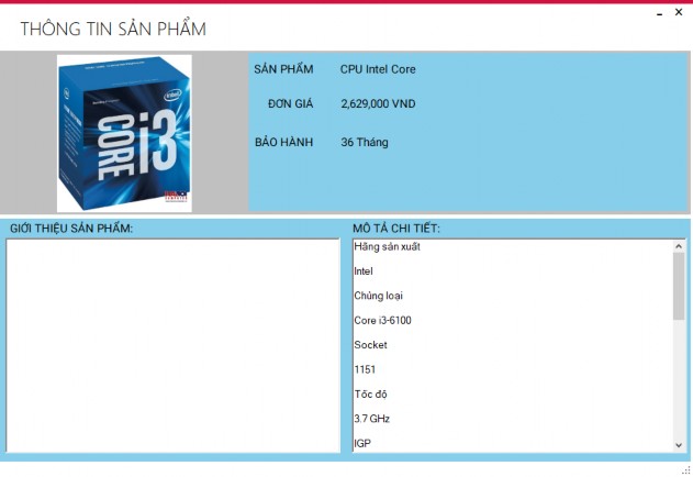 Hình 4 5 Giao diện Thông tin chi tiết sản phẩm Giao diện sẽ hiển thị Hình 8