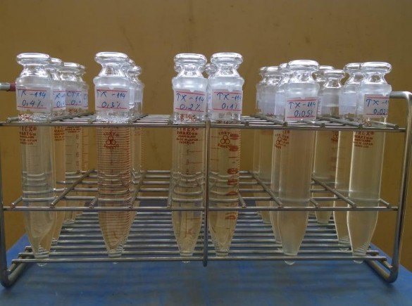 Hình ảnh khảo sát ảnh hưởng của chất hoạt động bề mặt đến hiệu suất 20