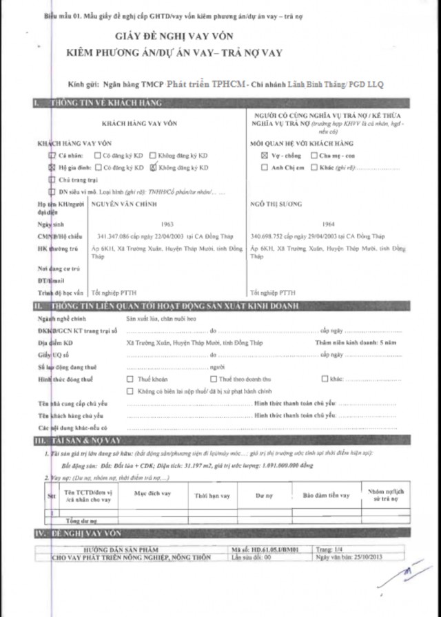 O Giấy nhận nợ o Biên bản Định giá Định giá lại tài sản bảo đảm 3