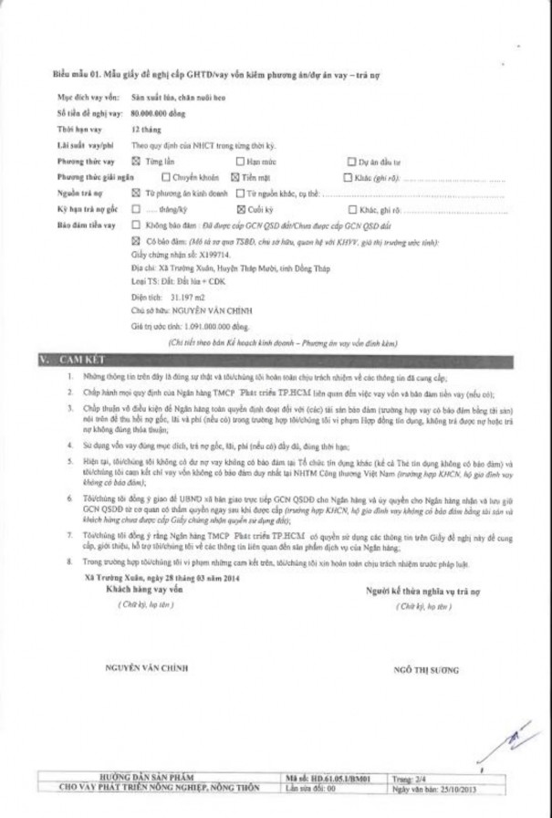 O Giấy nhận nợ o Biên bản Định giá Định giá lại tài sản bảo đảm 4