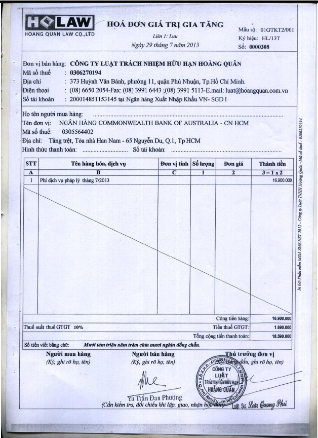 Hoàn thiện công tác hạch toán kế toán doanh thu và chi phí tại Công ty luật TNHH Hoàng Quân 12 6