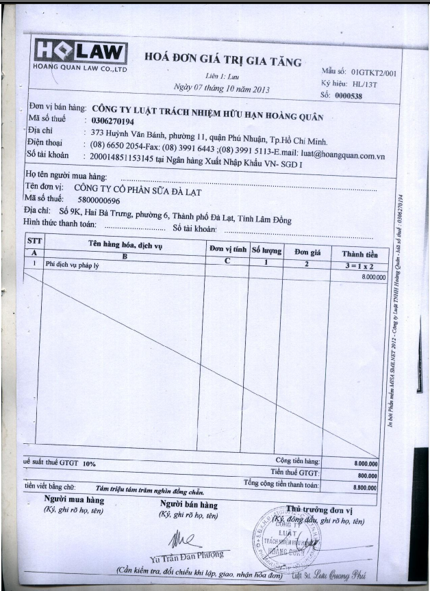 Hoàn thiện công tác hạch toán kế toán doanh thu và chi phí tại Công ty luật TNHH Hoàng Quân 13 1