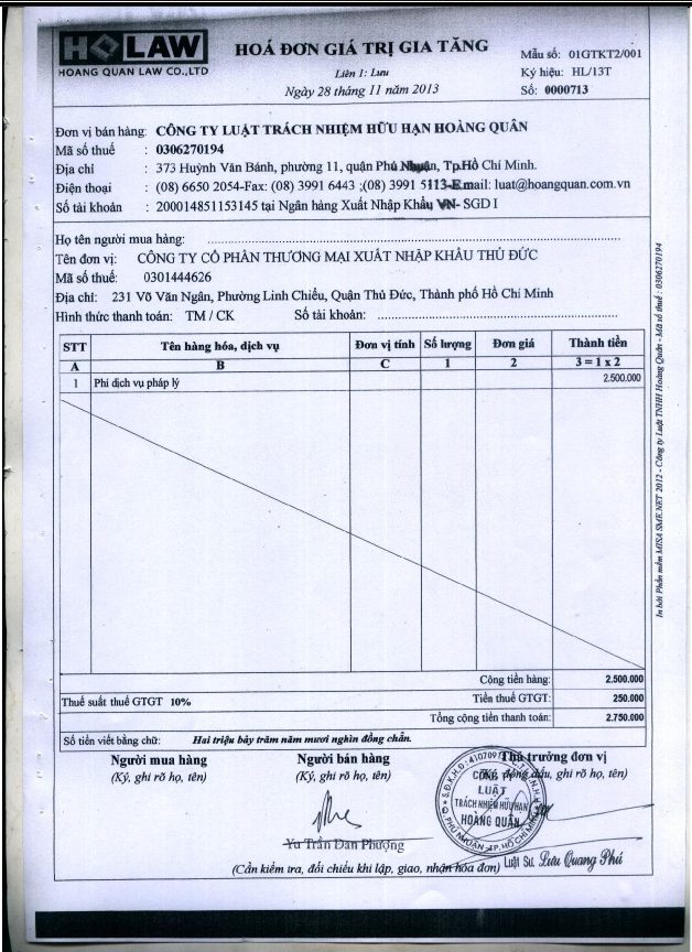 Hoàn thiện công tác hạch toán kế toán doanh thu và chi phí tại Công ty luật TNHH Hoàng Quân 13 2