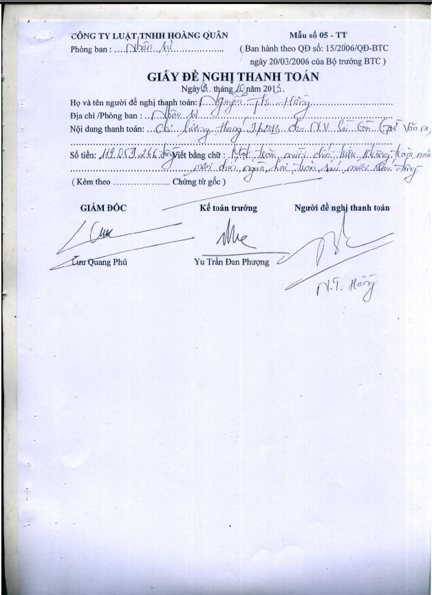 Hoàn thiện công tác hạch toán kế toán doanh thu và chi phí tại Công ty luật TNHH Hoàng Quân 14 1