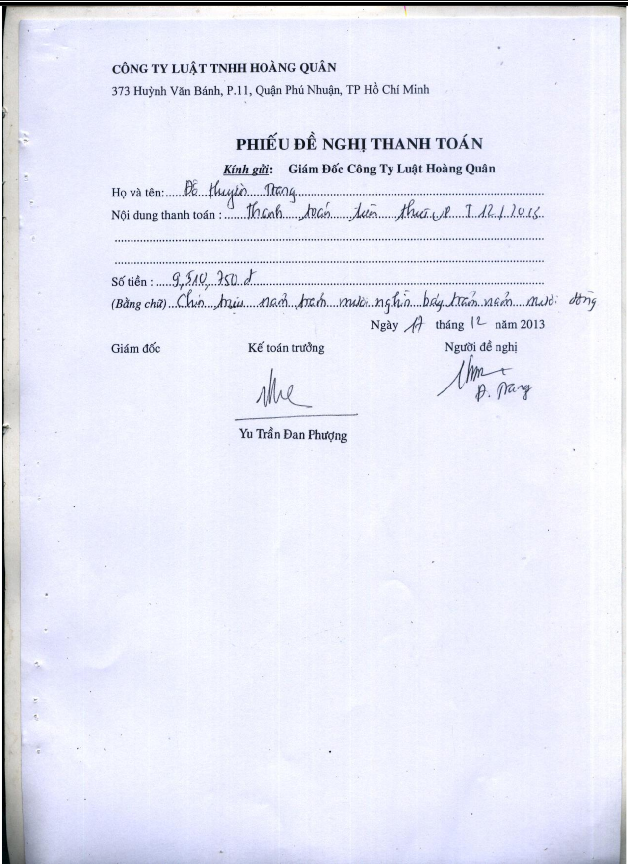 Hoàn thiện công tác hạch toán kế toán doanh thu và chi phí tại Công ty luật TNHH Hoàng Quân 15 2