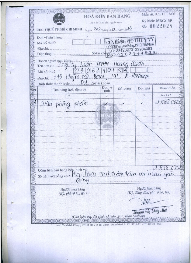 Hoàn thiện công tác hạch toán kế toán doanh thu và chi phí tại Công ty luật TNHH Hoàng Quân 16 3