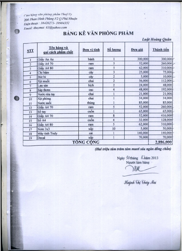 Hoàn thiện công tác hạch toán kế toán doanh thu và chi phí tại Công ty luật TNHH Hoàng Quân 16 4