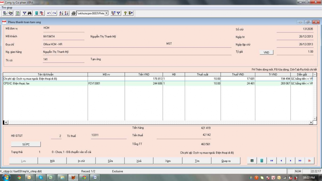 Nguồn Phòng kế toán Công ty CPM Phụ lục 17 Lập Phiếu chi tiền mặt tài 2