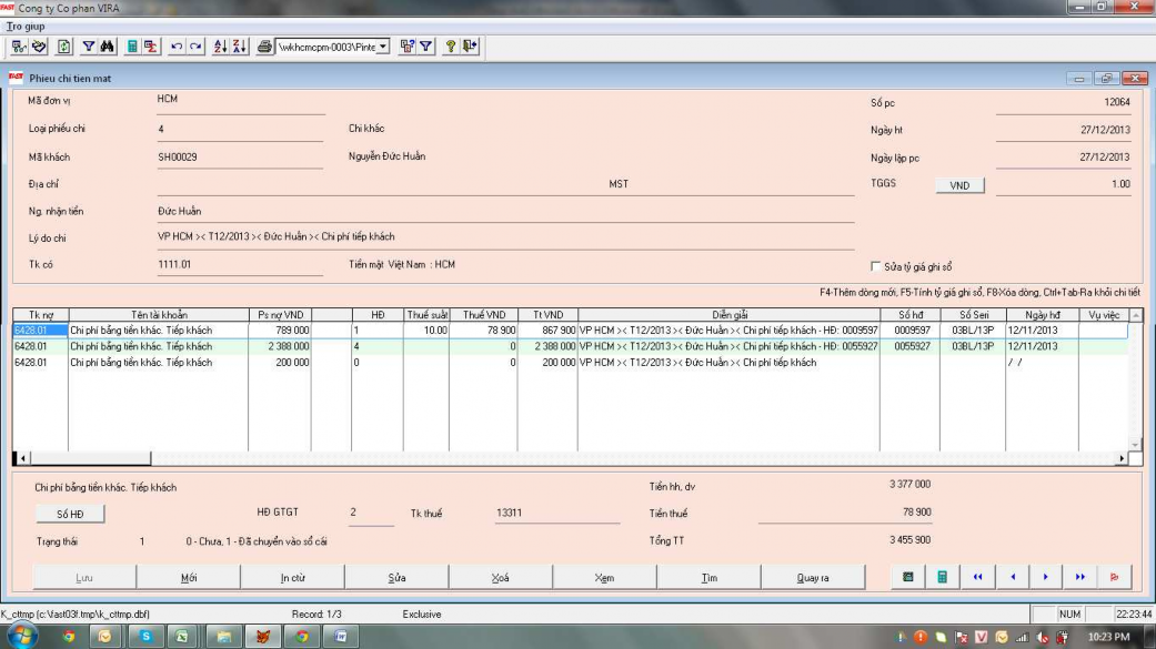 Phụ lục 18 Lập phiếu kế toán TK 642 Phụ lục 19 Sổ cái tài khoản 642 trên 3