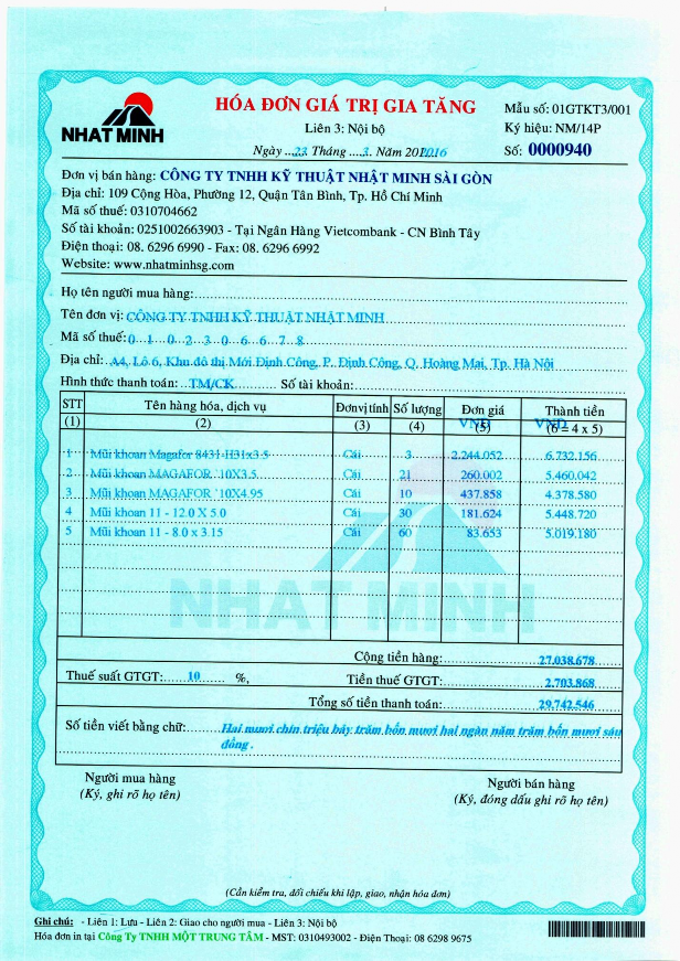 Kế toán doanh thu chi phí và xác định kết quả kinh doanh tại Công ty TNHH Kỹ thuật Nhật Minh Sài Gòn 10 7