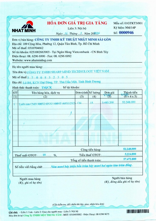 2 Hóa đơn GTGT đầu vào 4