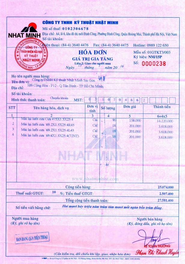 2 Hóa đơn GTGT đầu vào 6