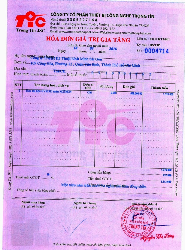 2 Hóa đơn GTGT đầu vào 7