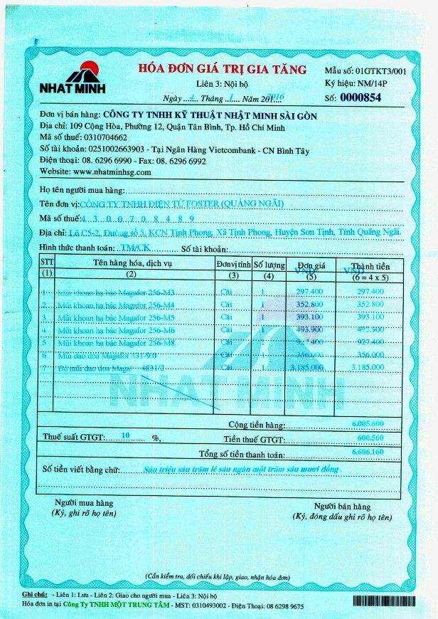 Đơn GTGT đầu ra 2 Hóa đơn GTGT đầu vào 3 Phiếu chi 1 Hóa đơn GTGT đầu ra 1