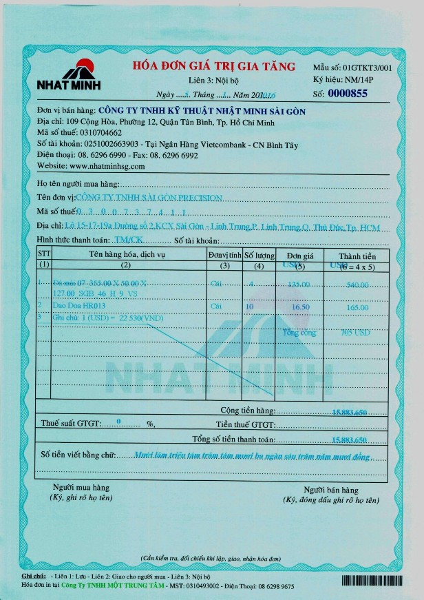 Đơn GTGT đầu ra 2 Hóa đơn GTGT đầu vào 3 Phiếu chi 1 Hóa đơn GTGT đầu ra 2