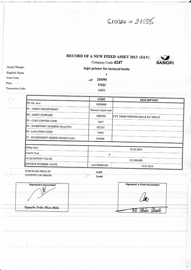 Kế toán tài sản cố định tại Công ty TNHH Sanofi Aventis Việt Nam 13 2