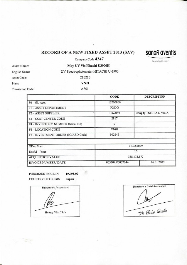 Kế toán tài sản cố định tại Công ty TNHH Sanofi Aventis Việt Nam 13 7
