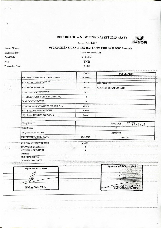 Kế toán tài sản cố định tại Công ty TNHH Sanofi Aventis Việt Nam 16 1