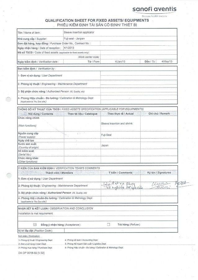 Kế toán tài sản cố định tại Công ty TNHH Sanofi Aventis Việt Nam 16 4