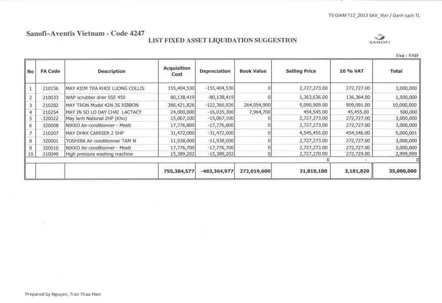 2 Thông báo thanh lý tài sản Đợt 2 Hóa đơn GTGT Bản sao e AED thanh lý 4