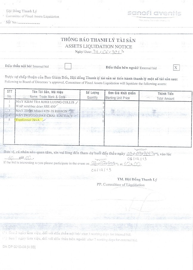 2 Thông báo thanh lý tài sản Đợt 2 Hóa đơn GTGT Bản sao e AED thanh lý 6